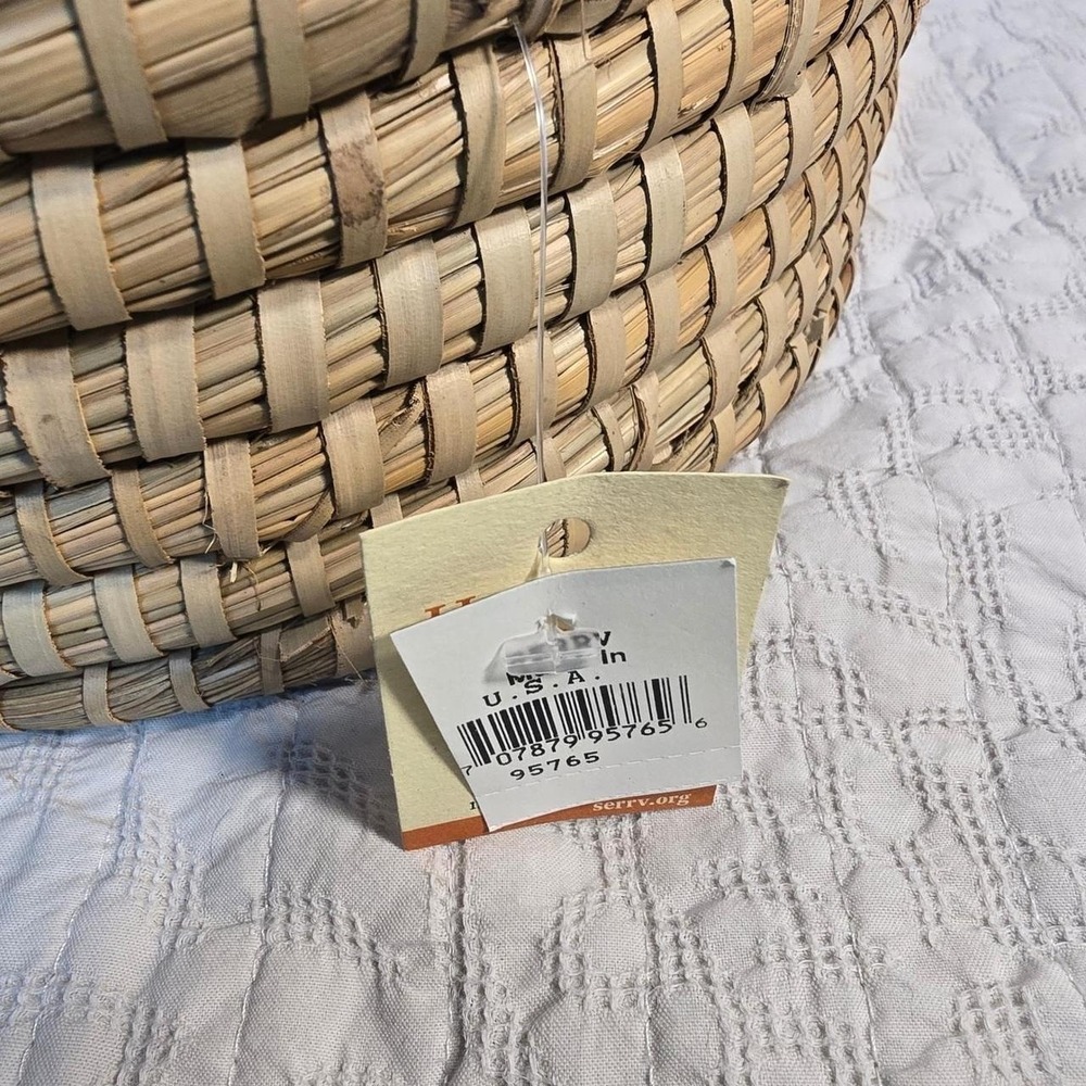 New  Fair Trade Peace Dove Terracotta Bread Warmer Woven Basket Bangladesh NEW - Picture 5 of 8